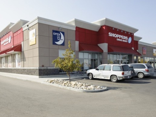 Shoppers Drug Mart building, located at Chestermere Station, a retail shopping centre.